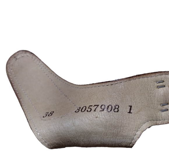 Finn Comfort Sandals Red Leather Slingback Low Wedge Adjustable Peep Size 38 - Picture 12 of 14